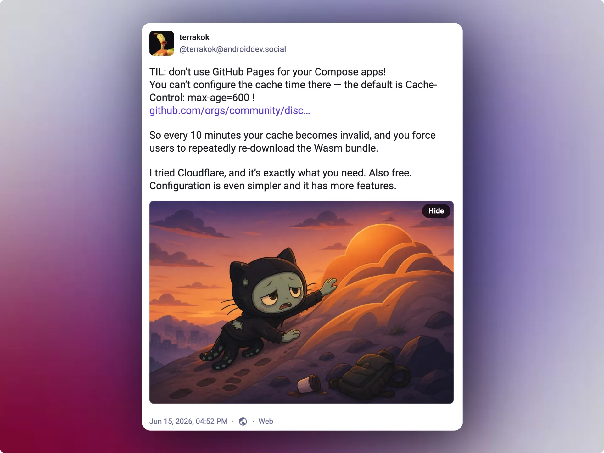 Mastodon screenshot